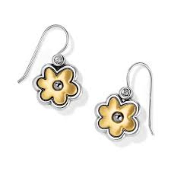 Brighton Two Tone Harmony Flower Dangle Earrings NWT - Picture 1 of 1